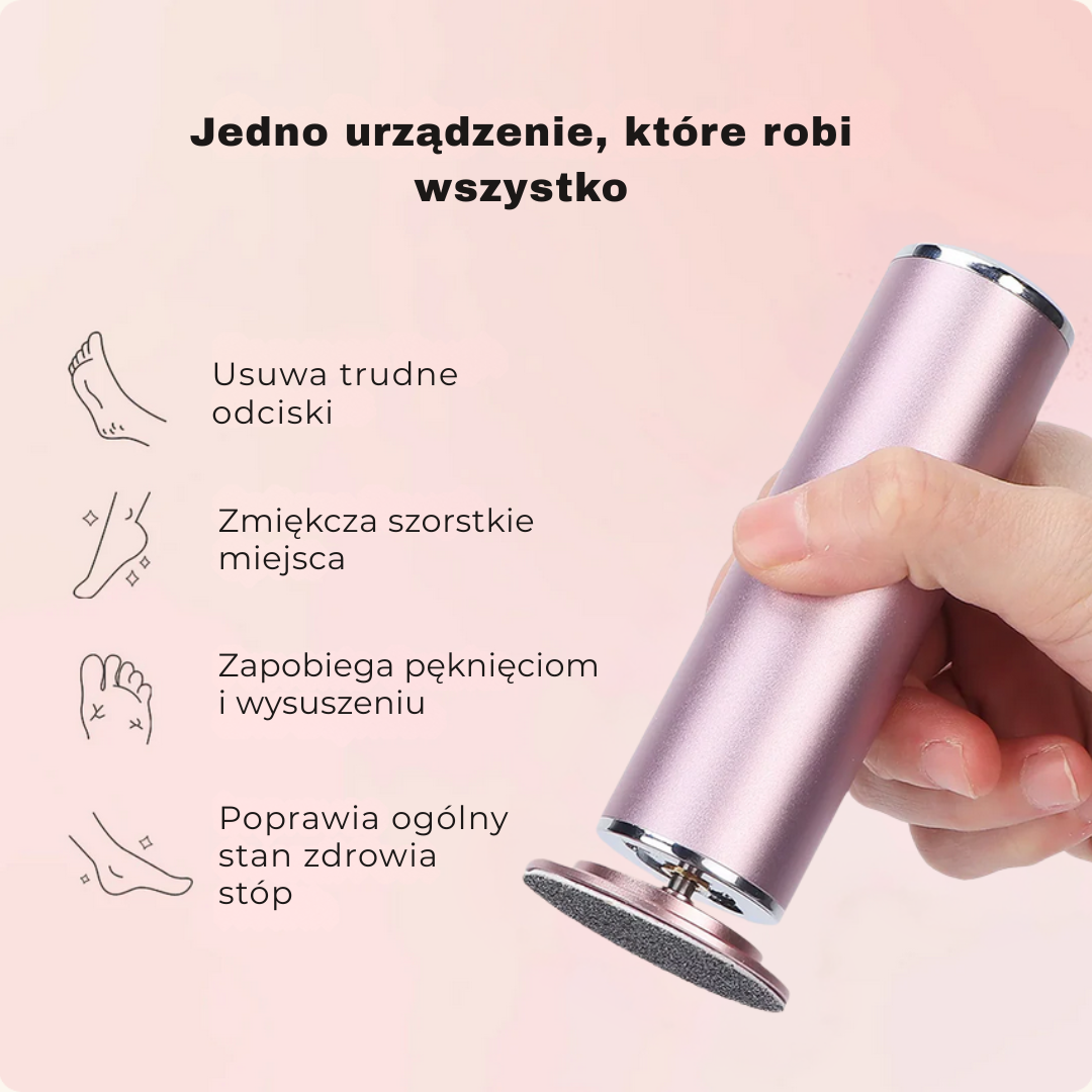 DermaScrub™ -elektryczna maszynka do usuwania zrogowaciałego naskórka ze stóp