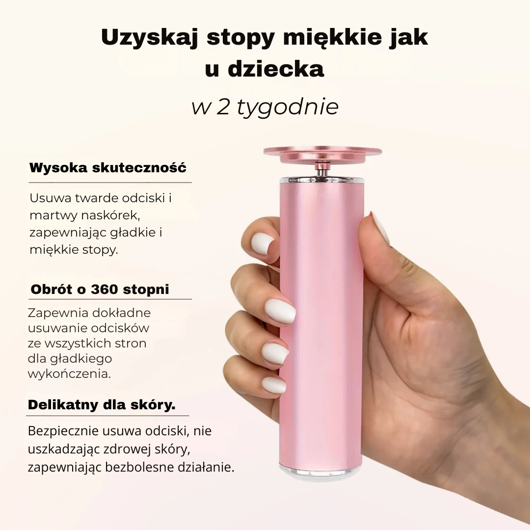 DermaScrub™ -elektryczna maszynka do usuwania zrogowaciałego naskórka ze stóp
