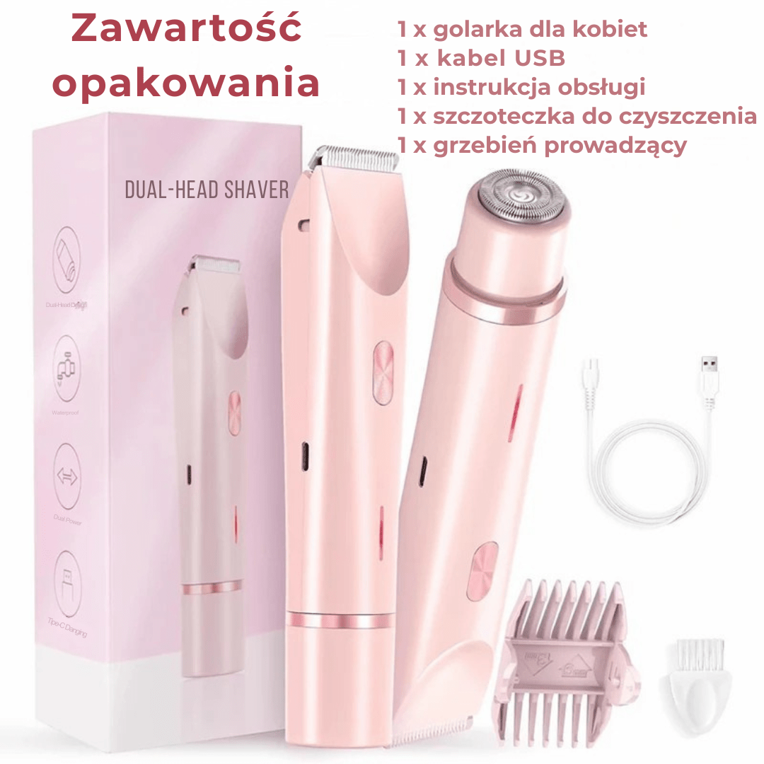 DermaTrim™ - dwugłowicowy trymer do ciała i twarzy - Derma Beauty