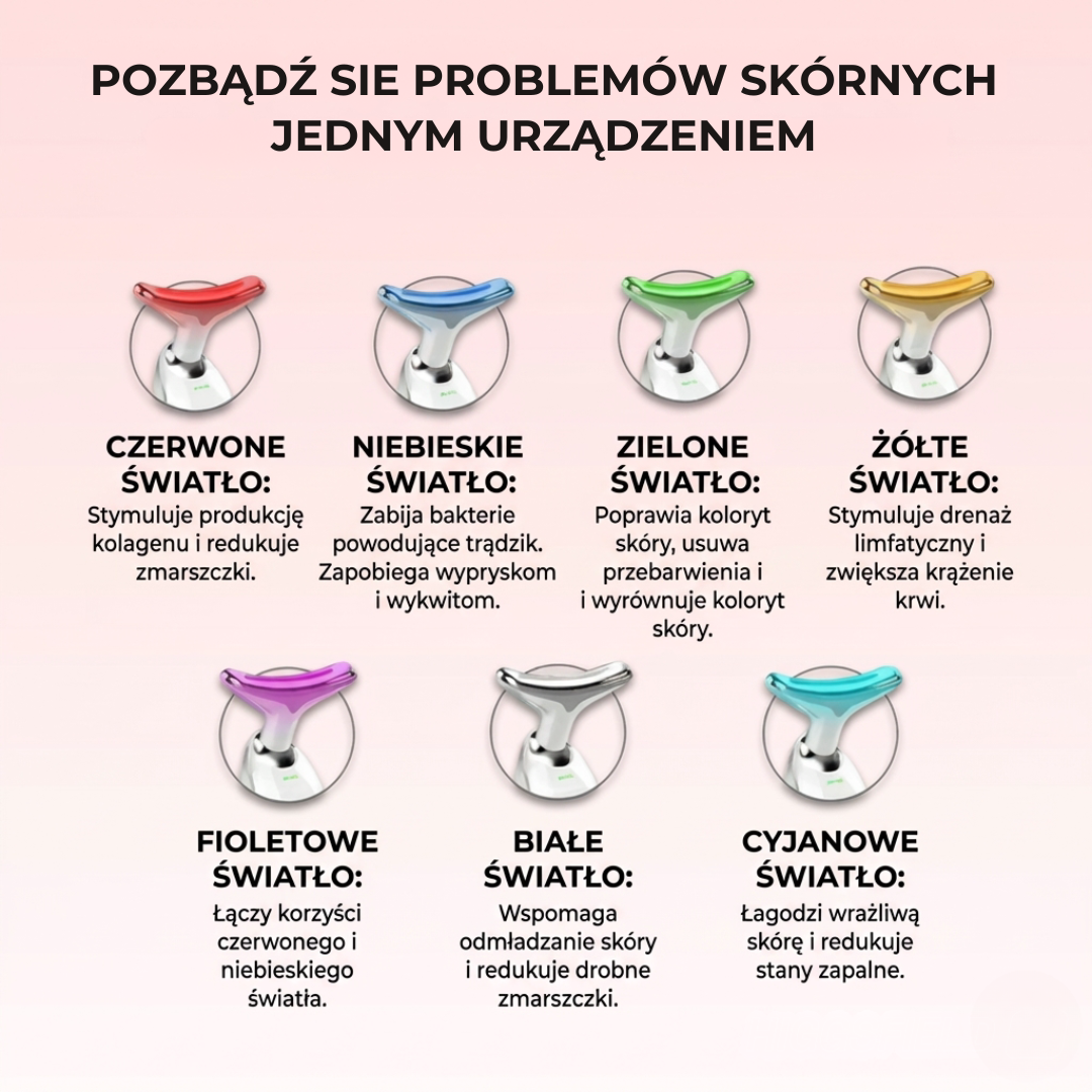 DermaLifting - masażer ze światłem led do liftingu twarzy i szyi