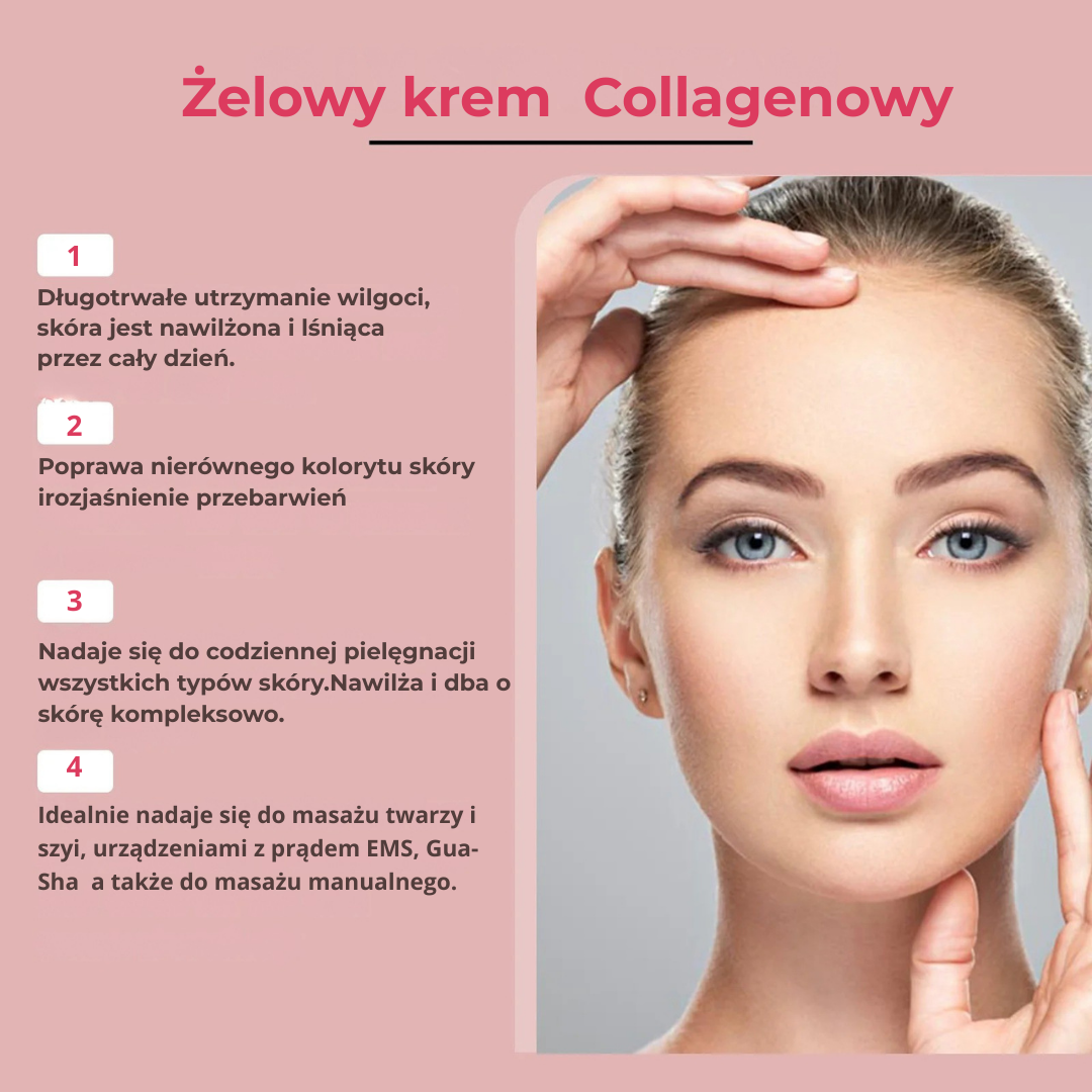 Żel Collagenowy -żel przewodzący do masażu skóry twarzy głęboko nawilżający