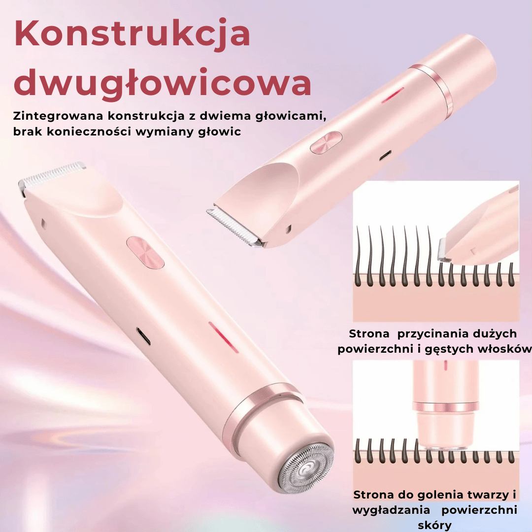DermaTrim™ - dwugłowicowy trymer do ciała i twarzy - Derma Beauty