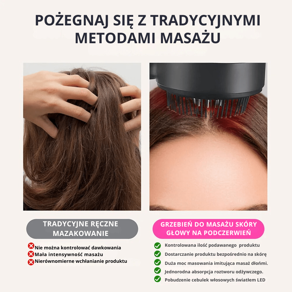 HairBrush™ - szczotka do masażu skóry głowy i włosów - Derma Beauty