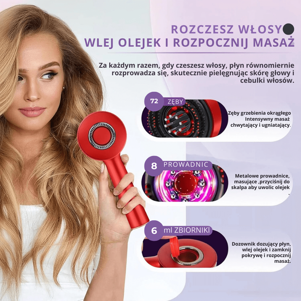 HairBrush™ - szczotka do masażu skóry głowy i włosów - Derma Beauty