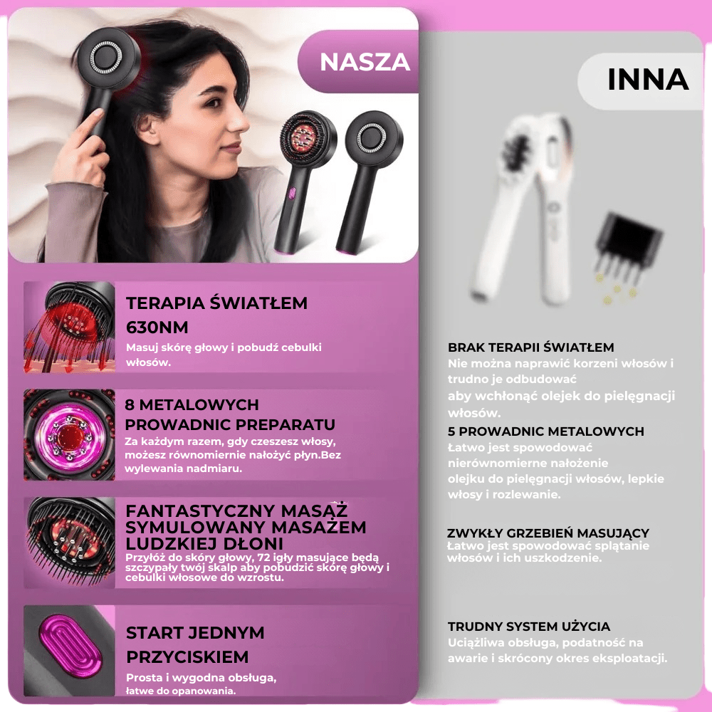 HairBrush™ - szczotka do masażu skóry głowy i włosów - Derma Beauty