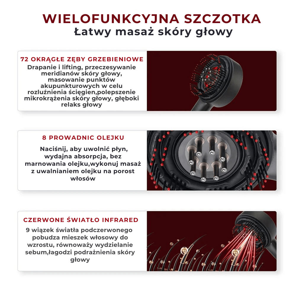 HairBrush™ - szczotka do masażu skóry głowy i włosów - Derma Beauty